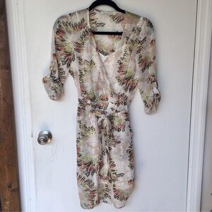 Daniel Rainn Feather Print Dress S